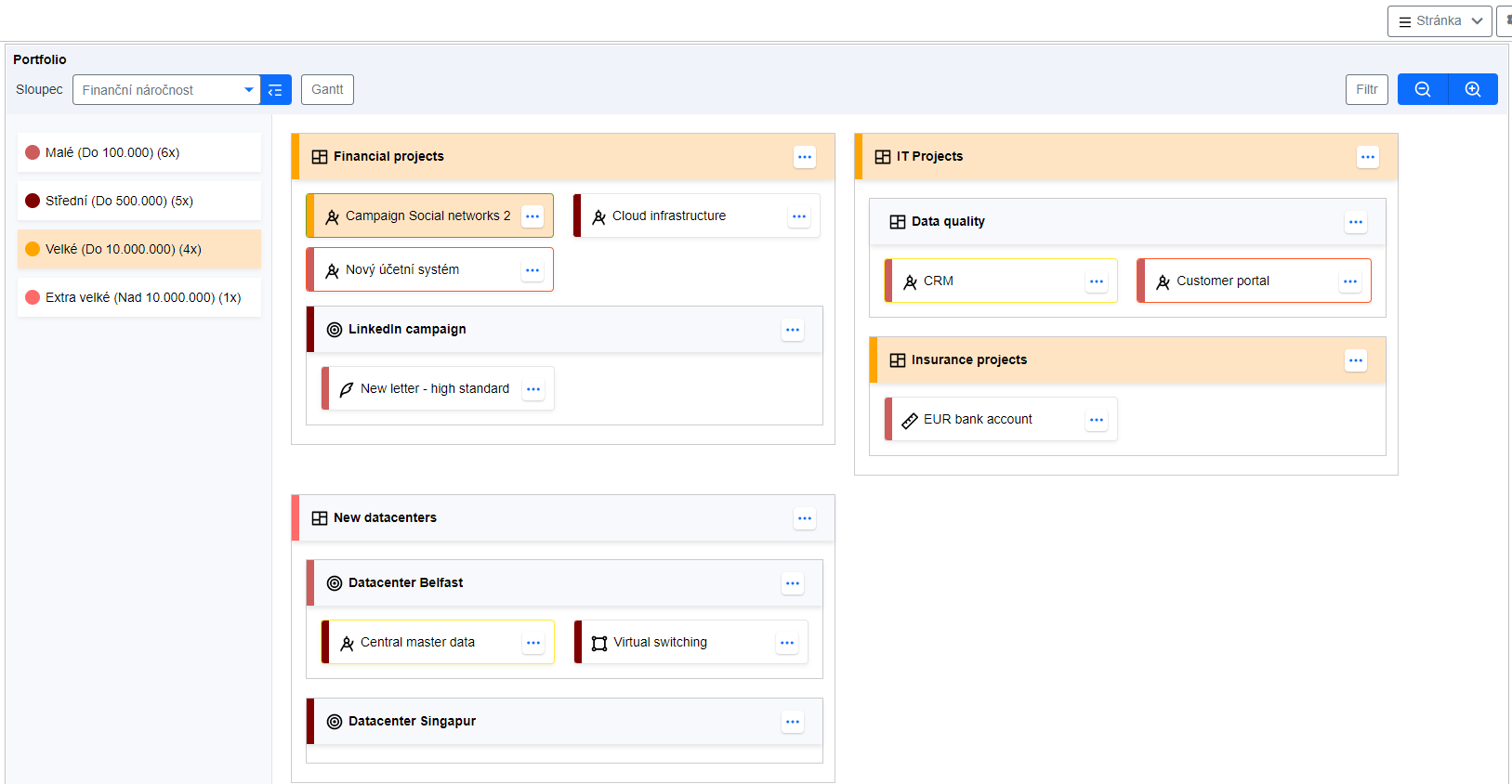 Řešení Portfolio na platformě pro low code development ObjectGears.