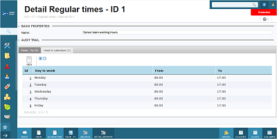 Detail of regular working time definition